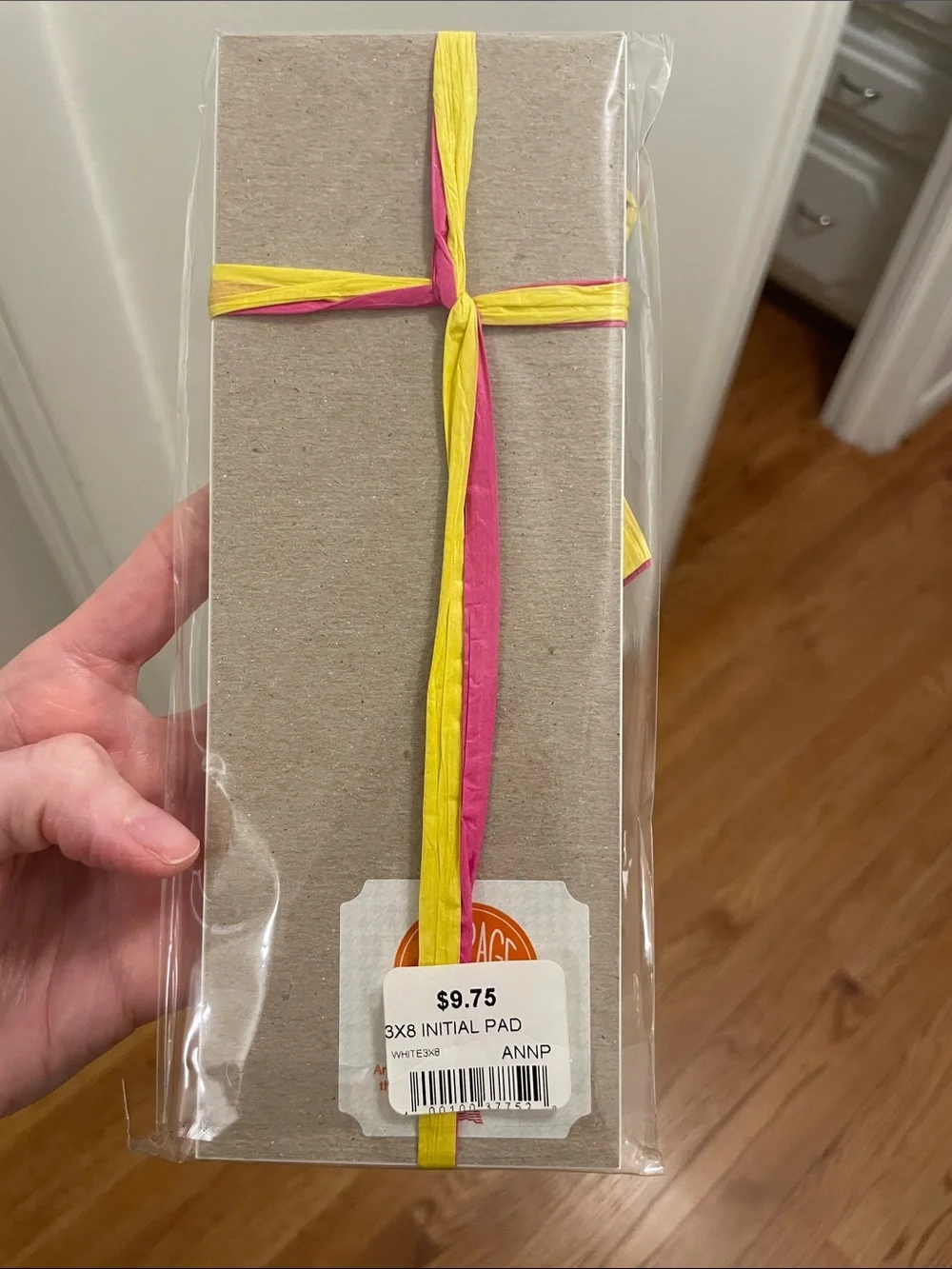 Pink & Yellow Chevron Gift Bag with Ribbon - Home Party Supplies